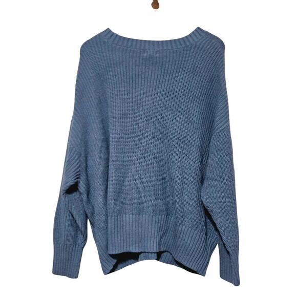 a.n.a Sweater Women's Plus Size 1X Coronet Blue NWT $44 Cozy Casual Normcore - Picture 4 of 8